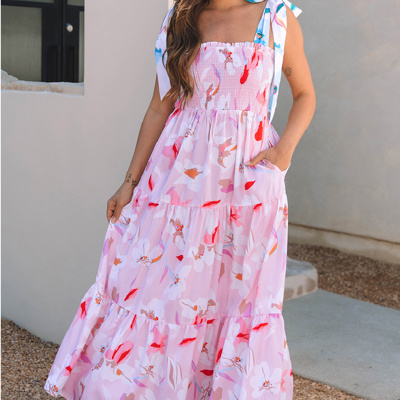 HIDDEN GEMS | Floral Tied Straps Maxi Dress