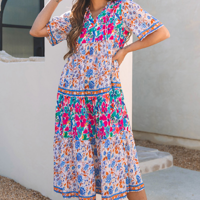 HIDDEN GEMS | Colorful Boho Midi Dress