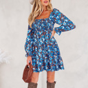  HIDDEN GEMS | Floral Smocked Ruffle Long Sleeve Dress