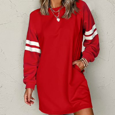 HIDDEN GEMS | Varsity Stripe Sweatshirt Dress