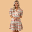  Blooming Tulip Romance Puff Sleeve Mini Dress