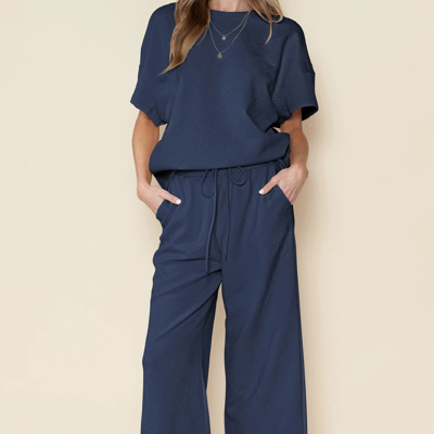 HIDDEN GEMS | Textured Top and Pants Set