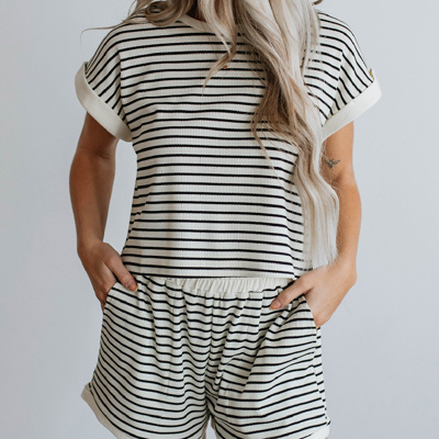 HIDDEN GEMS | Stripe Tee & Shorts Set