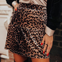  HIDDEN GEMS | Leopard Tiered Patchwork Mini Skirt