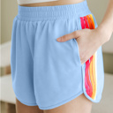  HIDDEN GEMS | Colorblock Stripe Elastic Waist Shorts