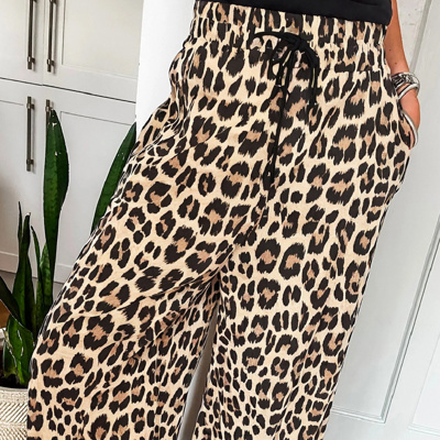 HIDDEN GEMS | Leopard Wide Leg Drawstring Pants