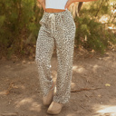  Clearance! Leopard Drawstring Elastic Pants