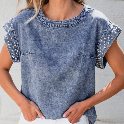 Hidden Gems | Denim and Pearls Top