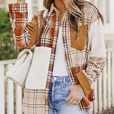 HIDDEN GEMS | Plaid Colorblock Patchwork Shirt Jacket