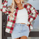 HIDDEN GEMS | Plaid Flannel Buttoned Christmas Shacket