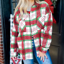  HIDDEN GEMS | Plaid Flannel Buttoned Christmas Shacket