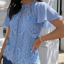  SALE! Lace Flutter Sleeve Top