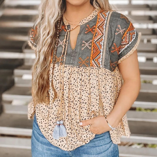 SALE! Leopard Tassel Top