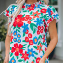  SALE! Painting Flowers Mock Neck Top