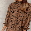  SALE! Ruffled Leopard 3/4 Sleeve Blouse (Size S)