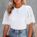  SALE! Scalloped Eyelet Sleeve Ribbed Top (Larges left!)