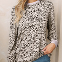  SALE! Cheetah Contrast Long Sleeve Top