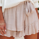  SALE! Overlay Tie Ruffled Shorts