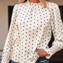  HIDDEN GEMS | Polka Dot Frilled Collar Blouse
