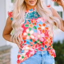  HIDDEN GEMS | Floral Embroidered Frilled Tank Top