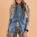  Canyon Spirit Denim Button Front Vest