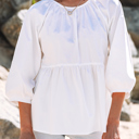  HIDDEN GEMS | Bow Cutout Back 3/4 Sleeve Blouse