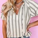  Moment in Time Stripe Tie Blouse