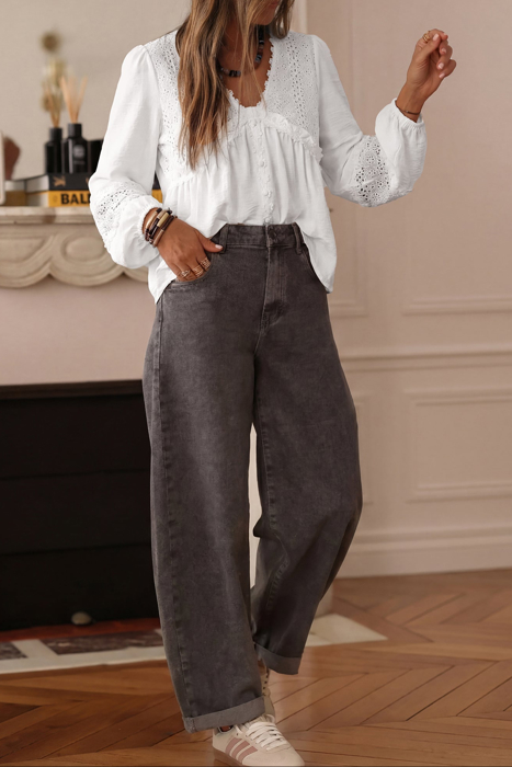 Catalina Lace and Ruffle Blouse