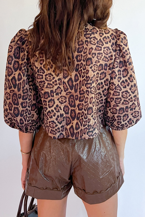 Charmingly Wild Leopard Tie Blouse