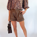  Charmingly Wild Leopard Tie Blouse