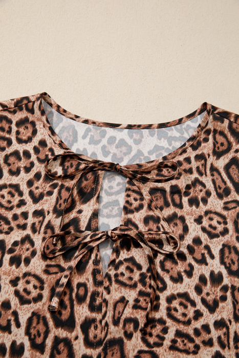 Charmingly Wild Leopard Tie Blouse