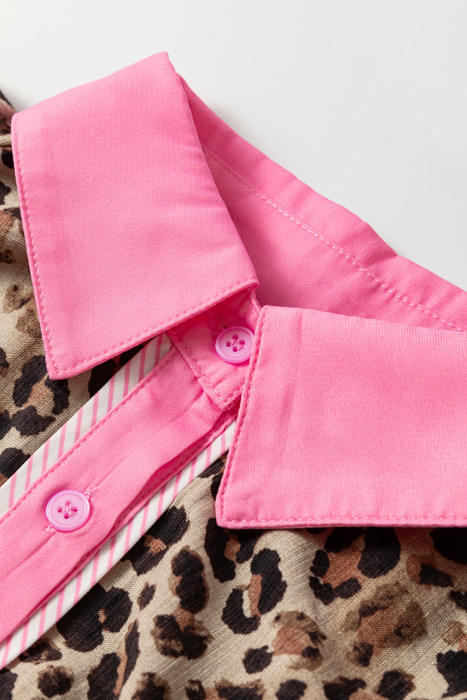 Pop of Pink Leopard Blouse