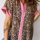  Pop of Pink Leopard Blouse