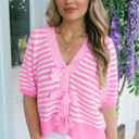  Timeless Moment Stripe Bow Knit Top