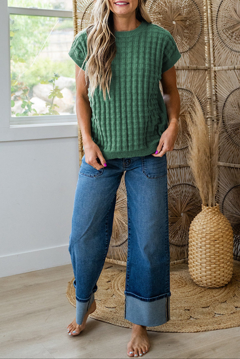 Easy Going Checker Knit Top