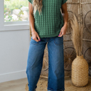  Easy Going Checker Knit Top