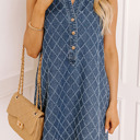  Denim Days Abstract Sleeveless Mini Dress