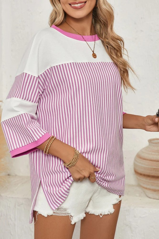 HIDDEN GEMS Cassidy Colorblock Stripe Tee