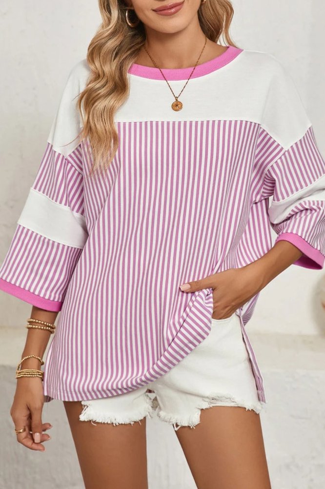 HIDDEN GEMS Cassidy Colorblock Stripe Tee