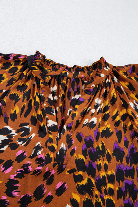 HIDDEN GEMS | Artsy Leopard Ruffle Top