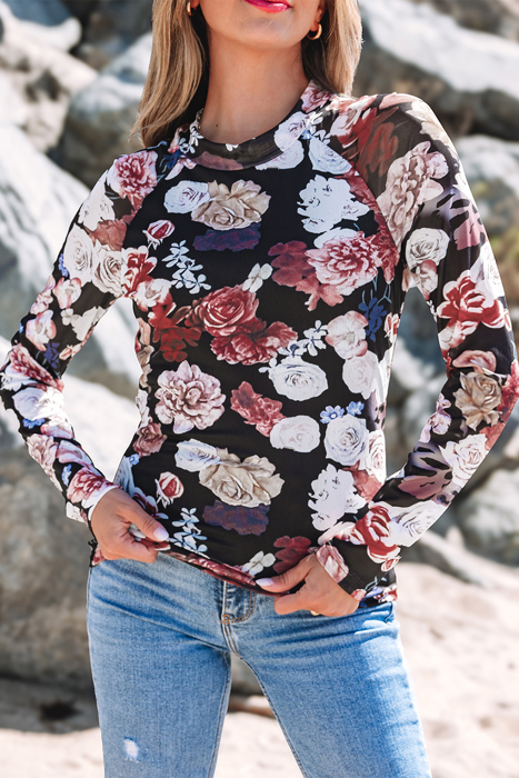 HIDDEN GEMS | Vintage Floral Mesh Top