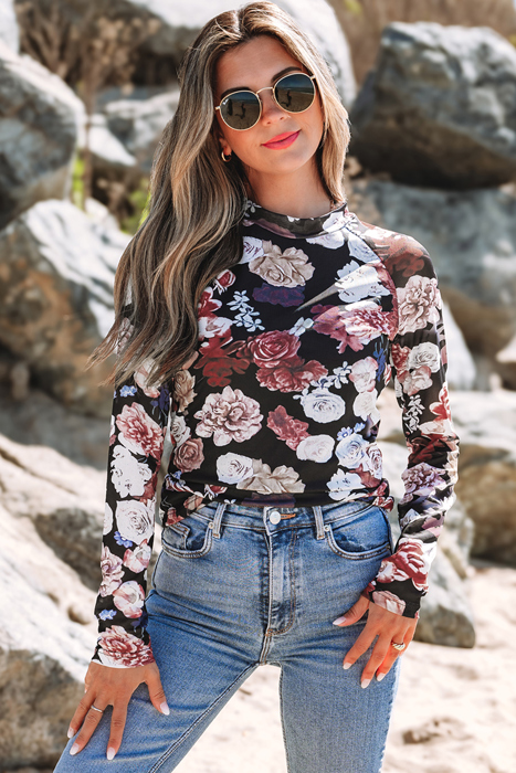 HIDDEN GEMS | Vintage Floral Mesh Top