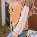  HIDDEN GEMS | Colorblock Ribbed Long Sleeve Top