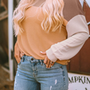  HIDDEN GEMS | Colorblock Ribbed Long Sleeve Top