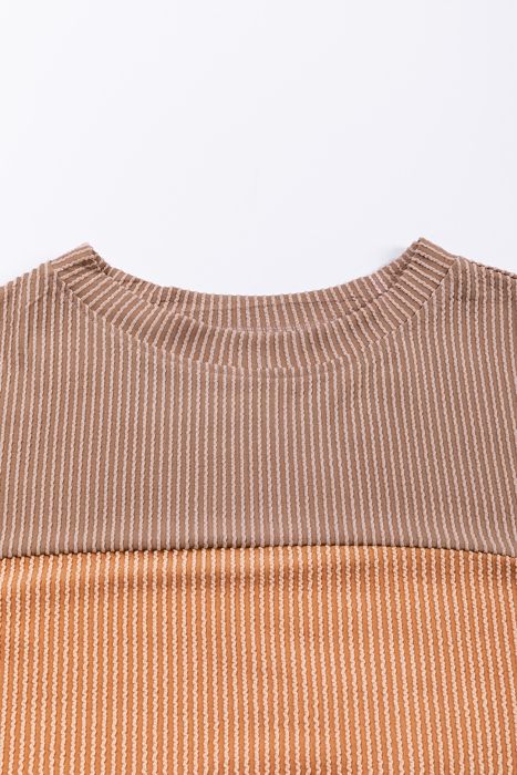 HIDDEN GEMS | Colorblock Ribbed Long Sleeve Top