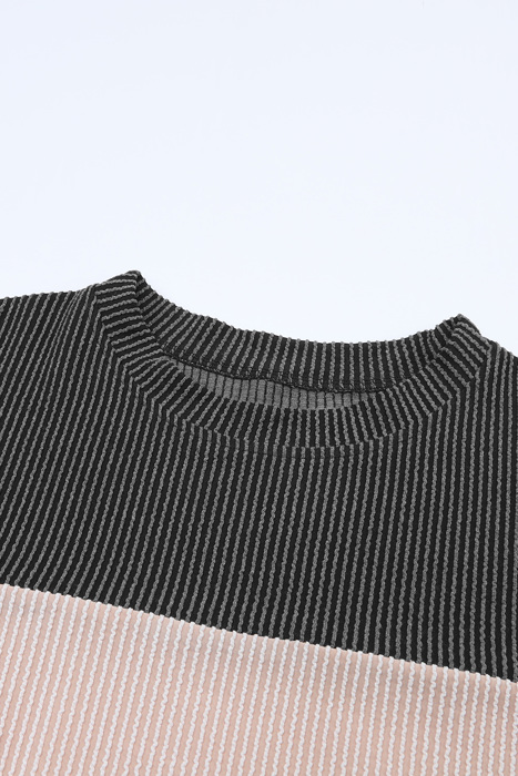 HIDDEN GEMS | Colorblock Ribbed Long Sleeve Top