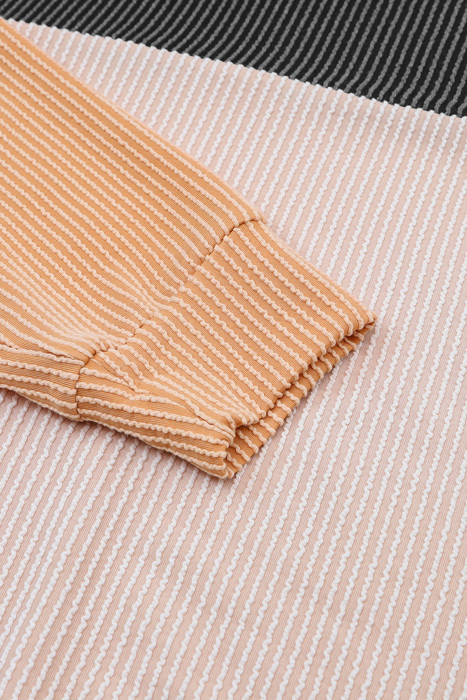 HIDDEN GEMS | Colorblock Ribbed Long Sleeve Top