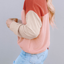 HIDDEN GEMS | Colorblock Ribbed Long Sleeve Top
