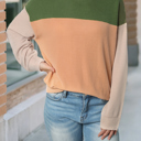  HIDDEN GEMS | Colorblock Ribbed Long Sleeve Top