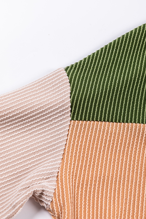 HIDDEN GEMS | Colorblock Ribbed Long Sleeve Top